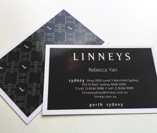 Offset Printed Business Cards - Black Gloss Laminated - G Force Printing Perth