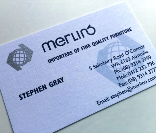 Offset Printed Business Cards - Metallic Ink on Textured Card - G Force Printing Perth