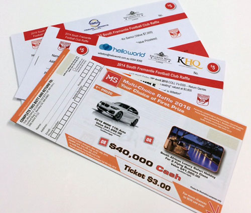 Raffle Ticket Printing - MS Lottery - G Force Printing Perth